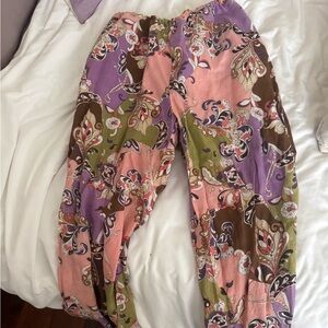 Boho Paisley Harem Pants in Pink, Purple & Olive